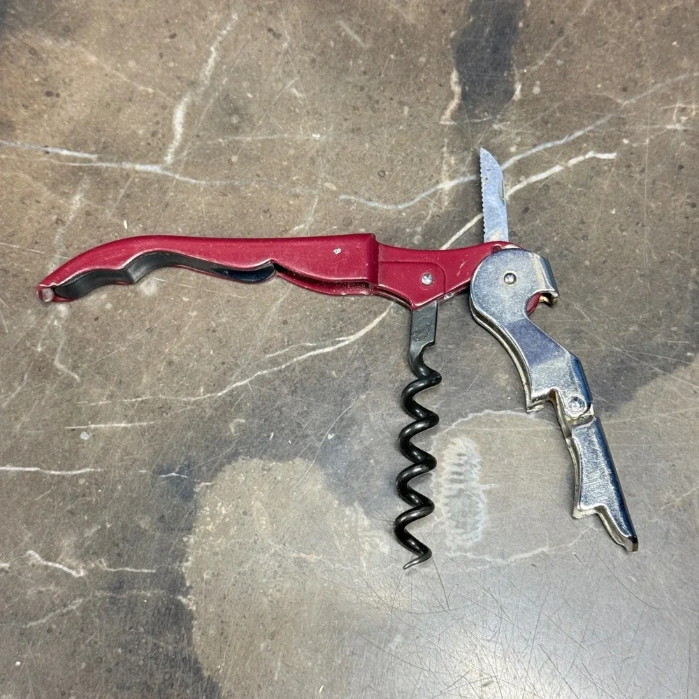 Pulltap's Waiter Corkscrew Wine Opener Red Double Hinge Professional Tool